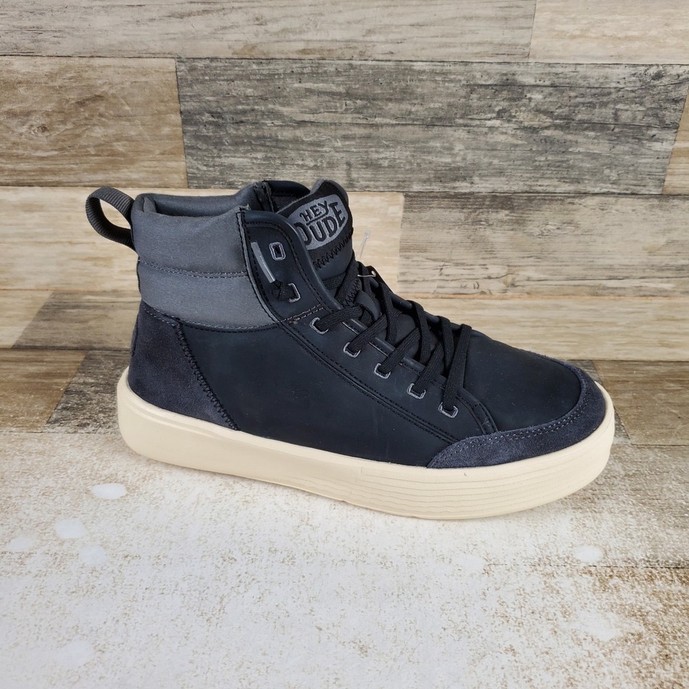 Hey Dude Cody Hi Vintage Varsity Shoes Sz 7 On High-Top Sneaker Boots